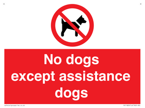 No dogs except assistance dogs